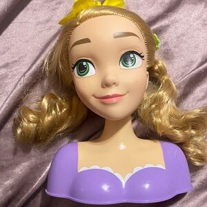 Disney Rapunzel Styling Head with Blonde Hair and Purple Outfit